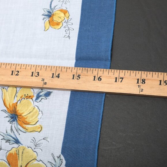 Vintage Floral Napkins 2pk Handkerchief Cottagecore Blue Yellow White Square - Picture 5 of 9